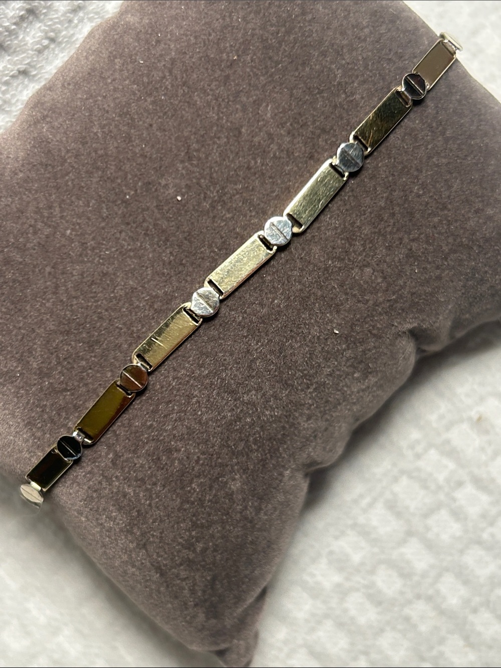 14K Gold and .925 Sterling Two-Tone Link Anklet
